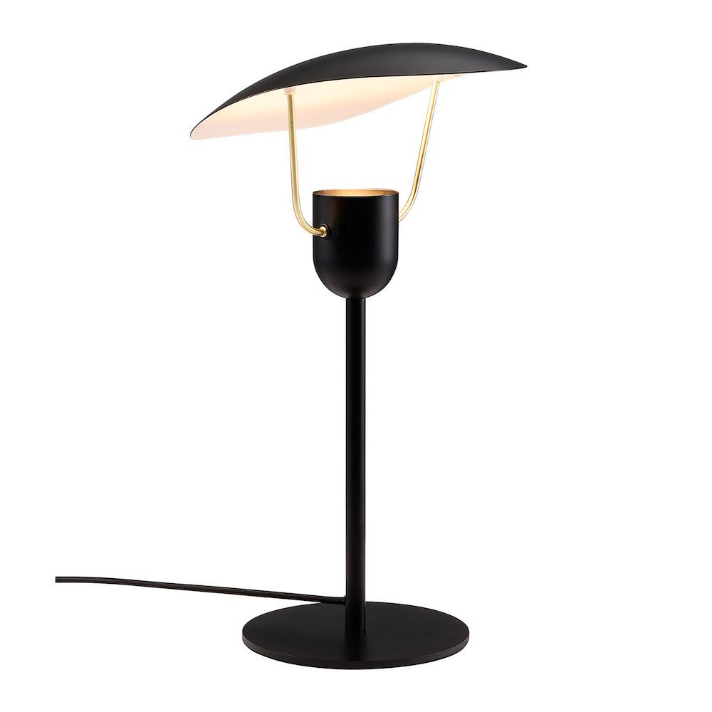 Lampa stołowa nowoczesna z kloszem czarnym