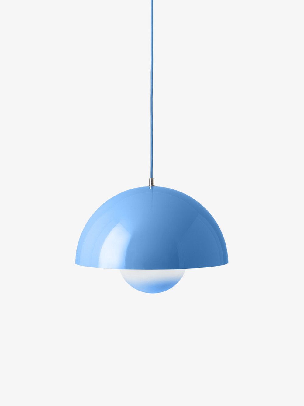 Lampa wisząca w kolorze niebieskim z kloszem