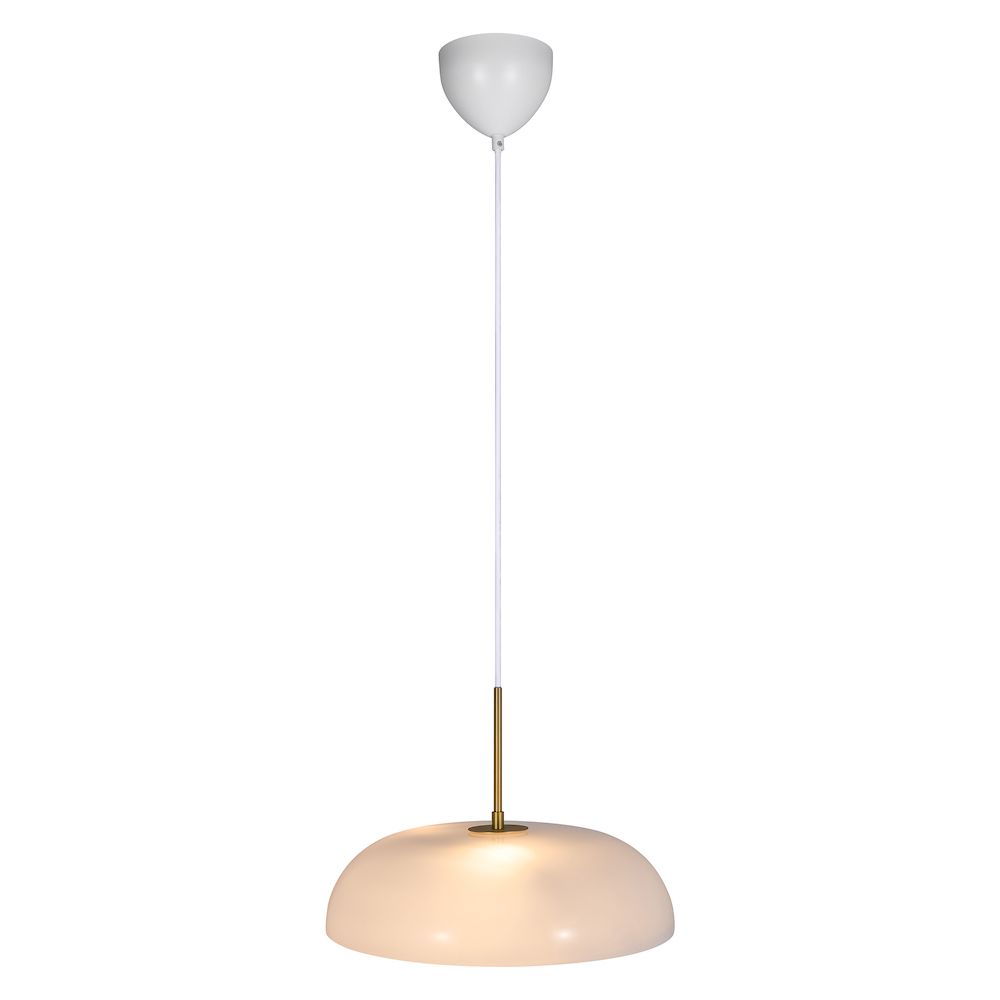 Lampa z nowoczesnym kloszem ze złotym elementem dekoracyjnym
