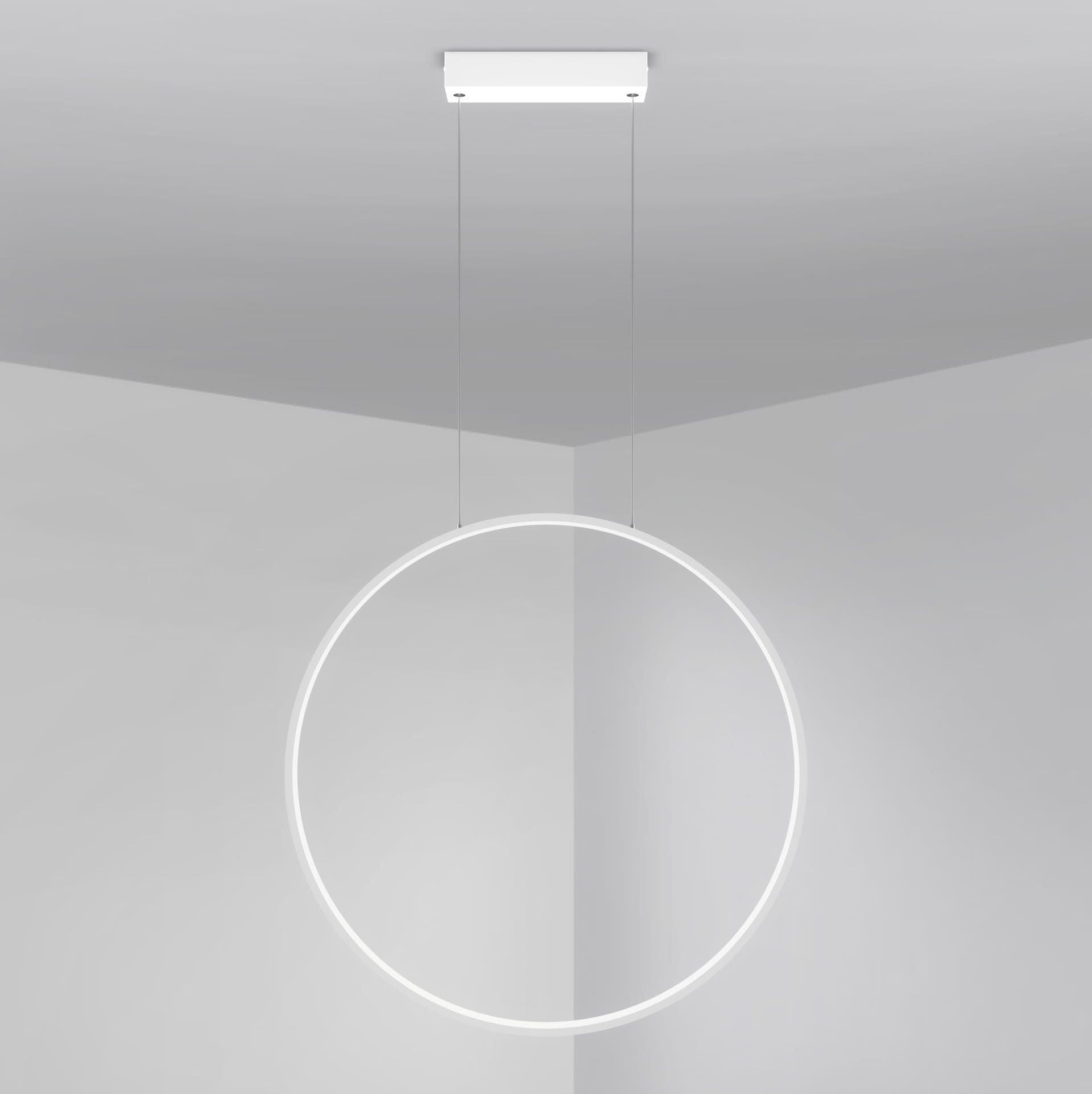 biała lampa do oświetlenia okrągłego lustra