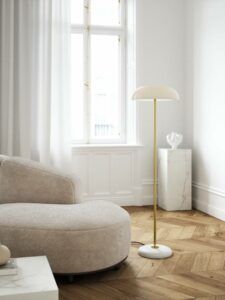 Lampa podłogowa Glossy - szklany klosz