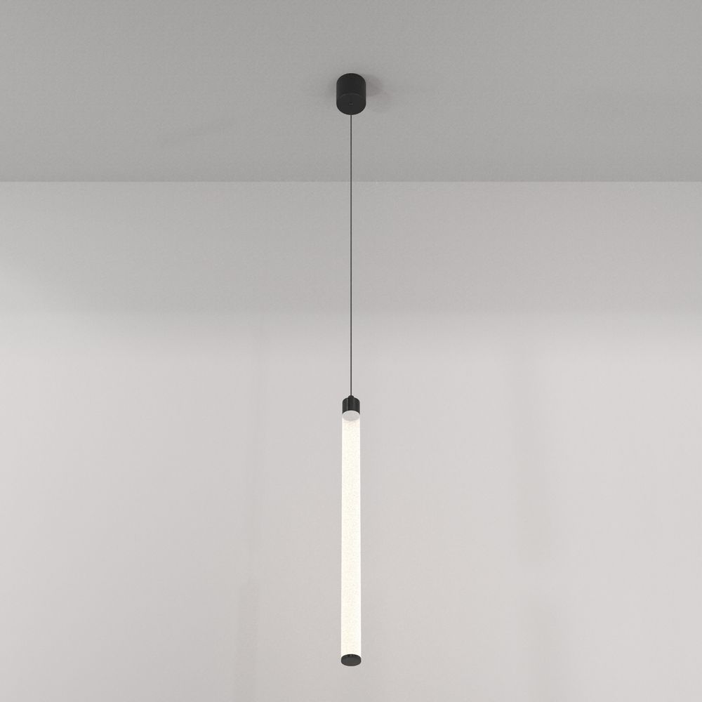 Lampa wisząca Ray - czarna tuba LED