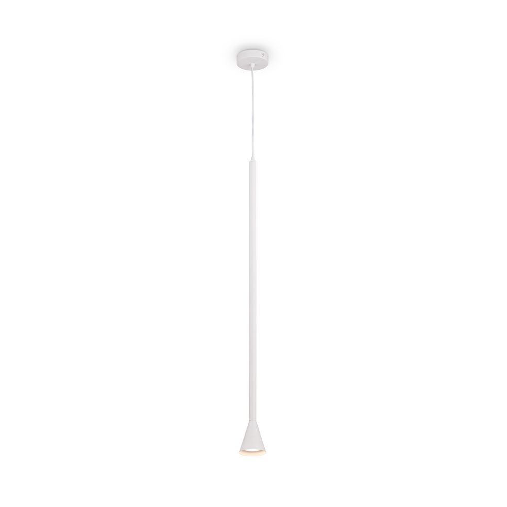 Biała lampa wisząca Arrow - długi klosz