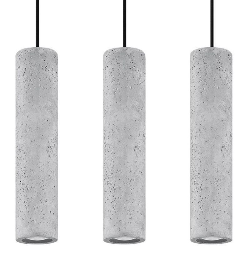 lampa wisząca z betonowymi tubami