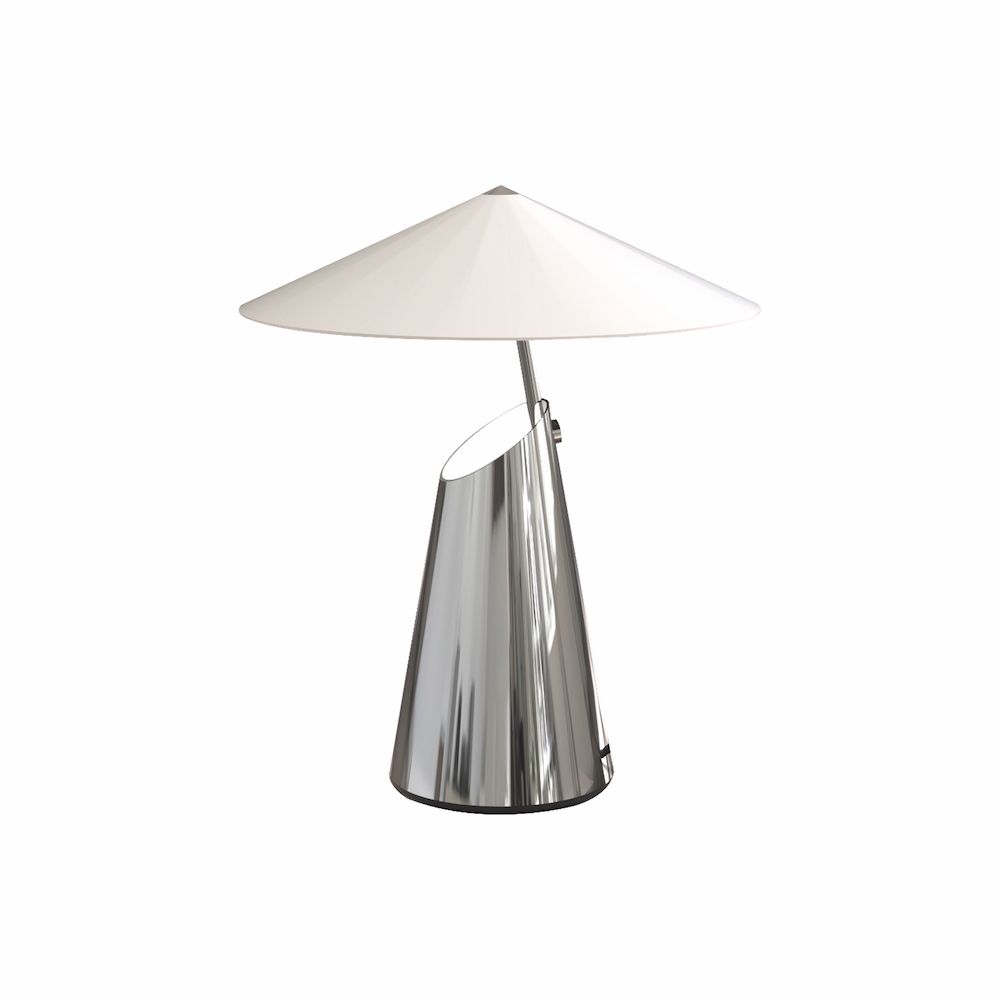Designerska lampa stołowa do sypialni Taido - chrom