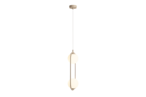 Beżowa lampa wisząca Riva 2 - szklane klosze