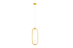 Podwójna lampa wisząca Riva 2 - musztardowa