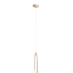 Biała kula - beżowa lampa do sypialni Riva