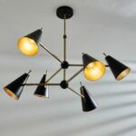 czarno-złota duża lampa wisząca do salonu