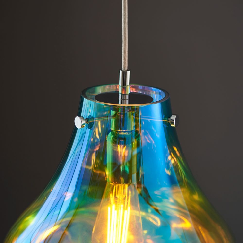 szklana lampa wisząca bańka mydlana