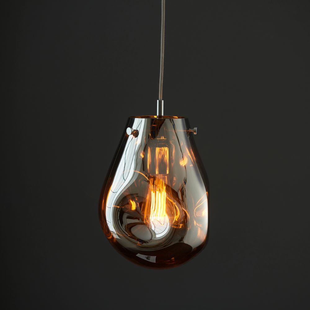 nowoczesna lampa wisząca bursztynowa