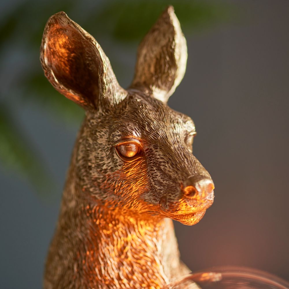 złoty kangur ciekawa lampa nocna