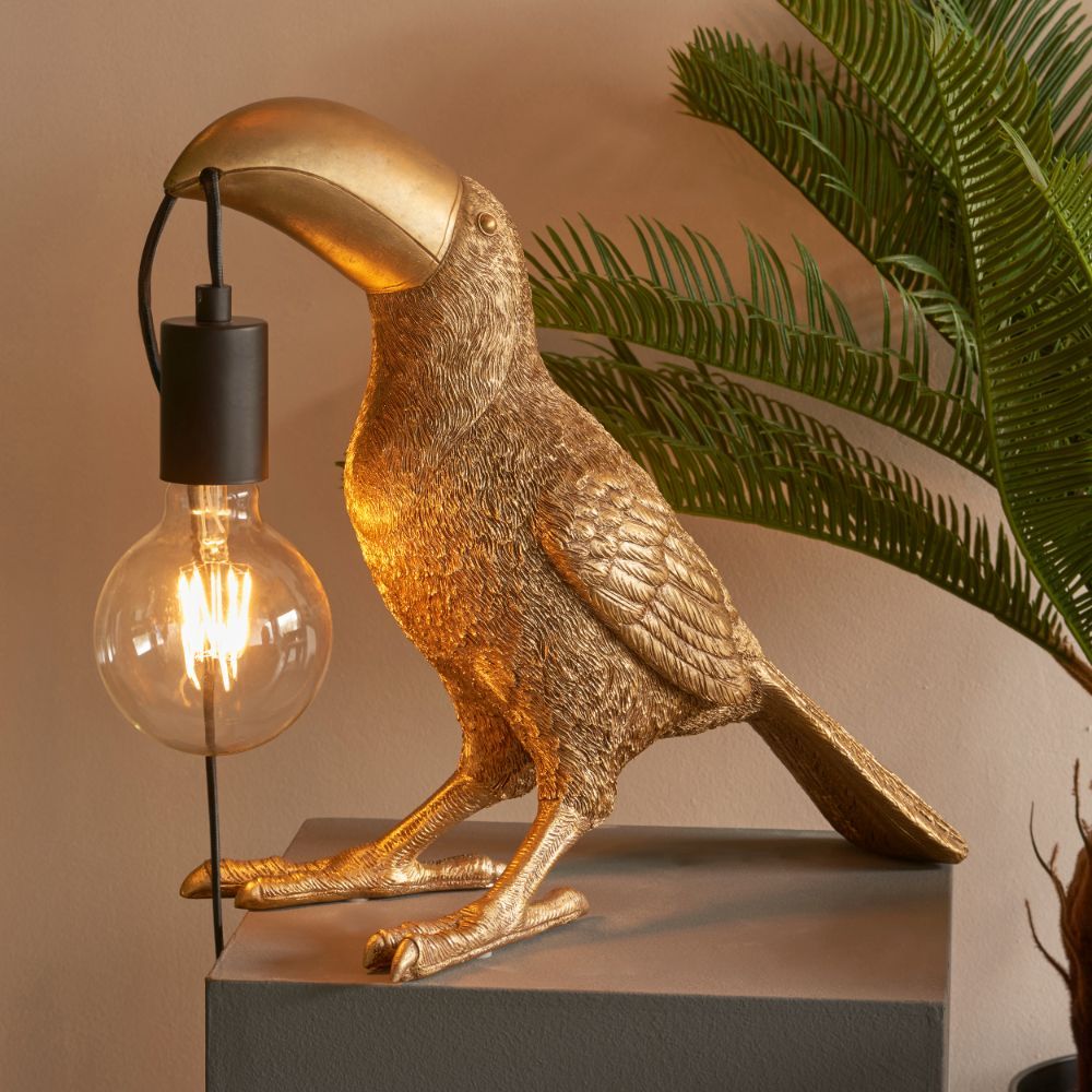 złoty tukan zabawna lampa nocna