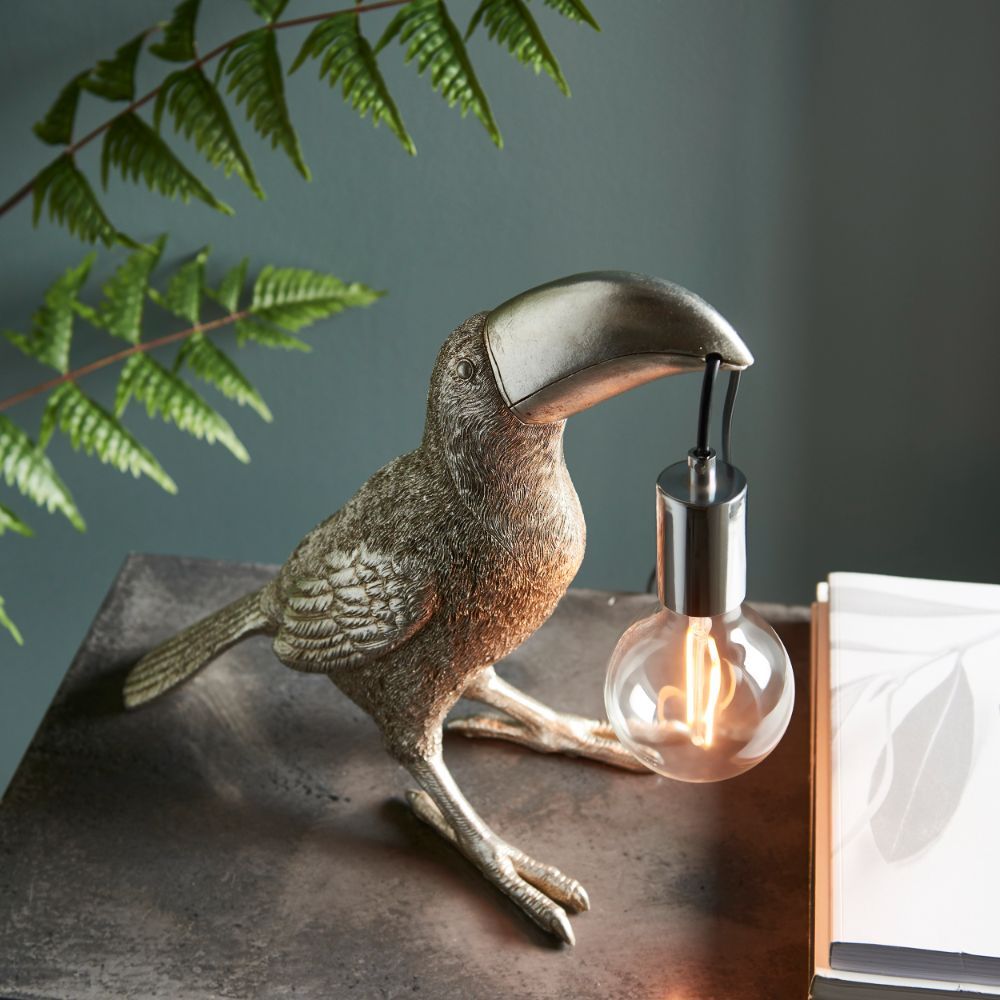 lampa stołowa w kształcie ptaka