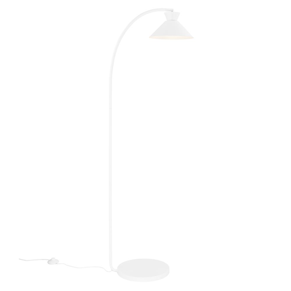 Biała lampa podłogowa Dial - regulowany klosz