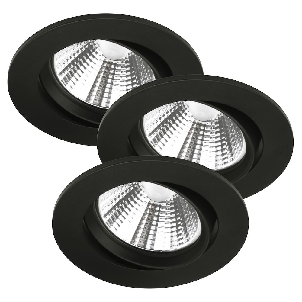 Fremont - komplet czarnych oczek LED sufitowych