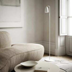 PROMO! Biała lampa podłogowa Nexus - DFTP - regulowany klosz