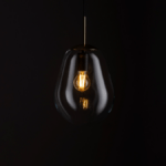 Szklany klosz lampa wisząca Pear S