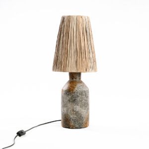 Lampa stołowa Ithaka - naturalny abażur dekoracyjny