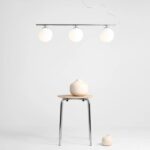 Srebrna lampa wisząca Beryl - 3 szklane kule