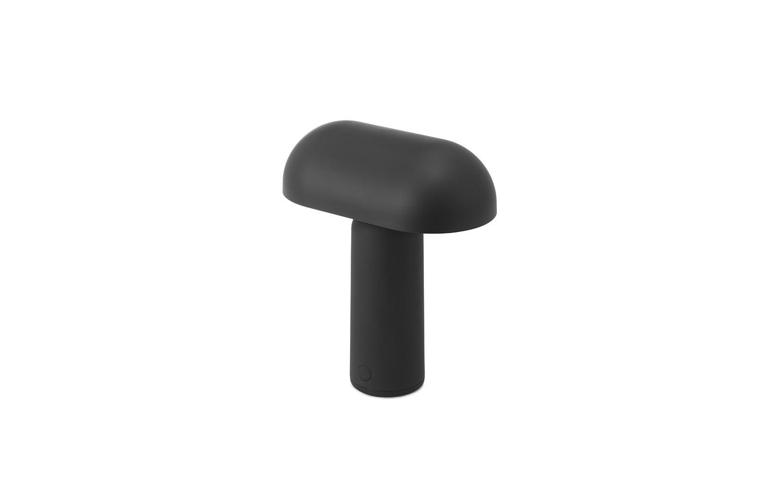 Porta - czarna lamka biurkowa w kształcie grzybka