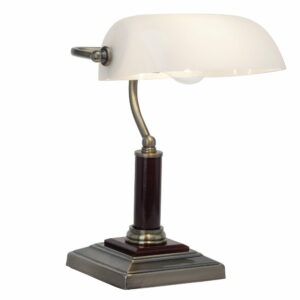 Lampa biurkowa Bankir - w odcieniu antycznego mosiądzu