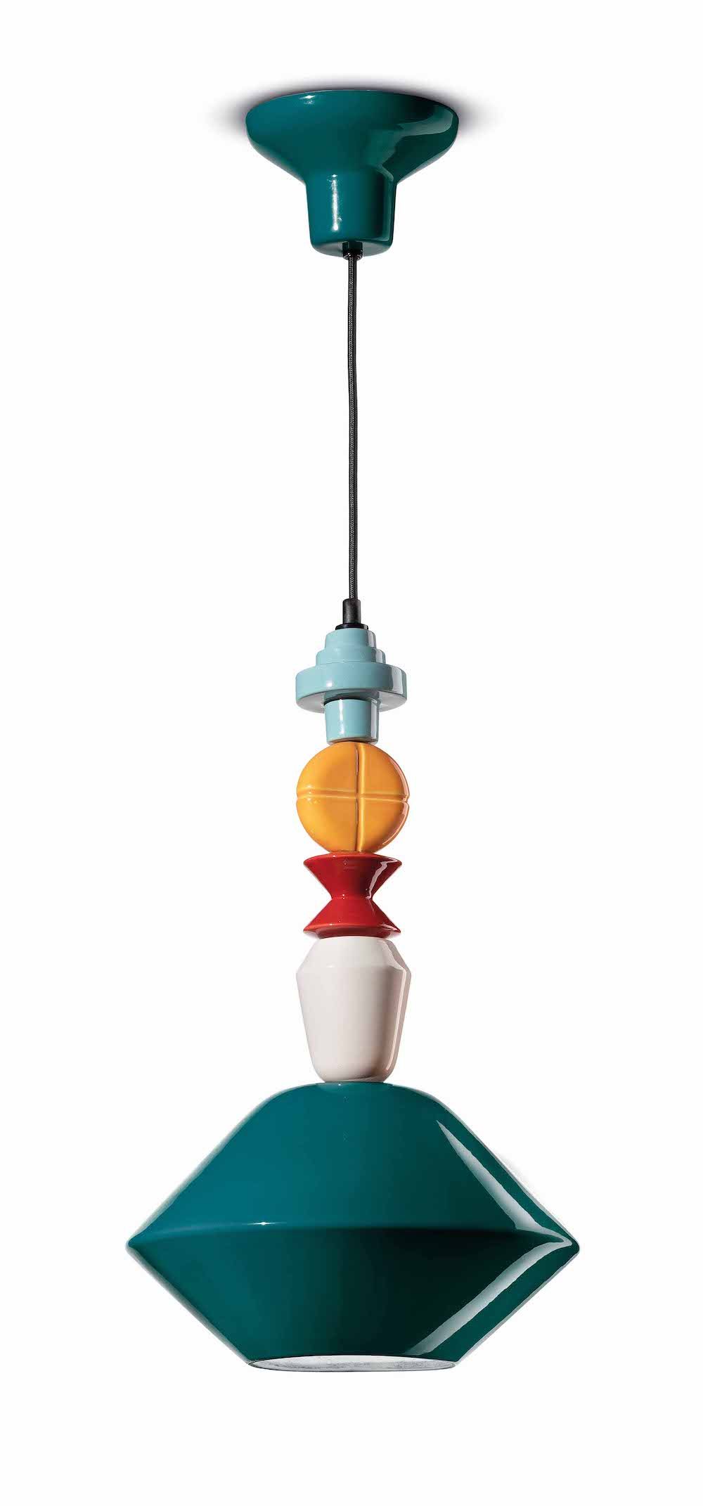 Ferroluce - ceramiczna kolorowa lampa wisząca