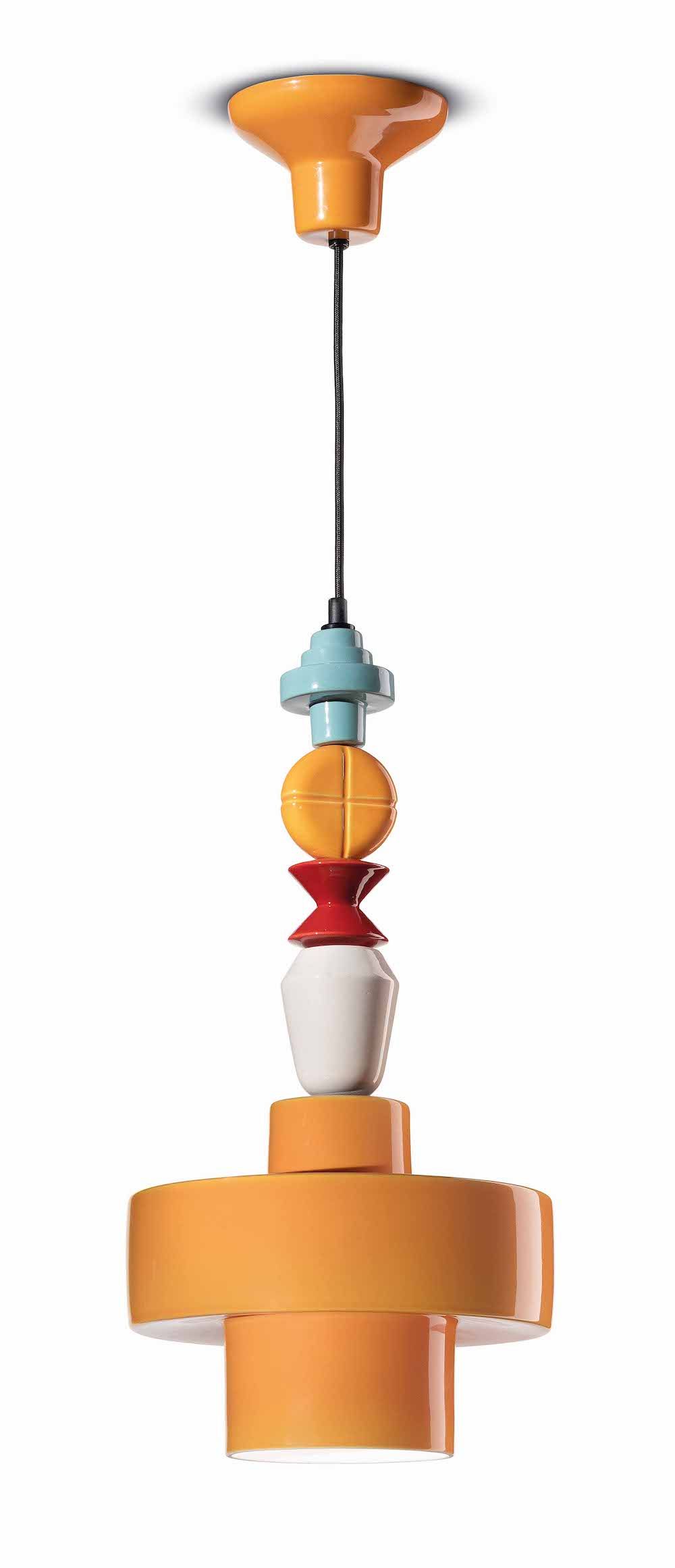 C2530(GIA) - pomarańczowa lampa wisząca z ceramiki