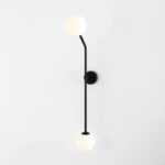 Czarna lampa sufitowa Pure vertical - 2 szklane kule