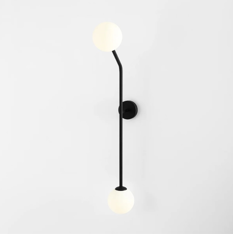 Czarna lampa sufitowa Pure vertical - 2 szklane kule