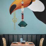 Ferroluce - lampa nad stół do salonu - ceramiczna kolorowa