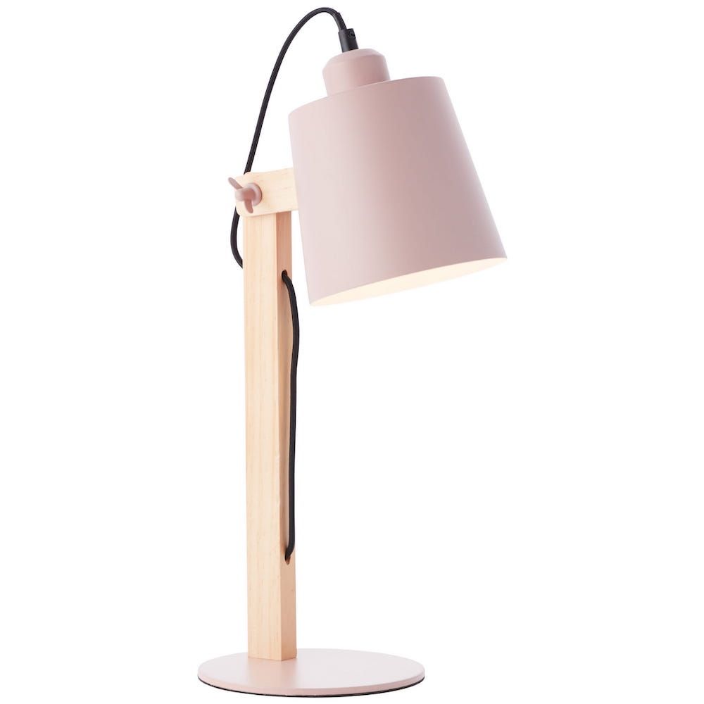 Swivel - stojąca lampka biurkowa z drewna