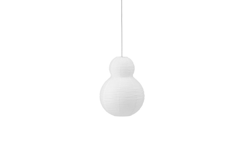 Papierowa biała lampa wisząca Puff-bubble w kształcie gruszki