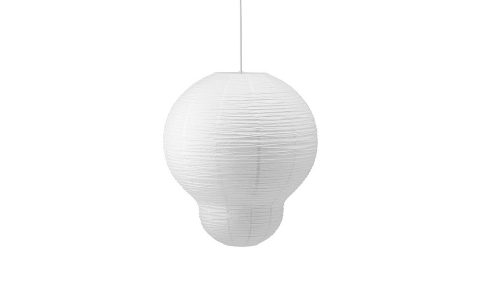 Lampa wisząca z papierowym kloszem - biała kula