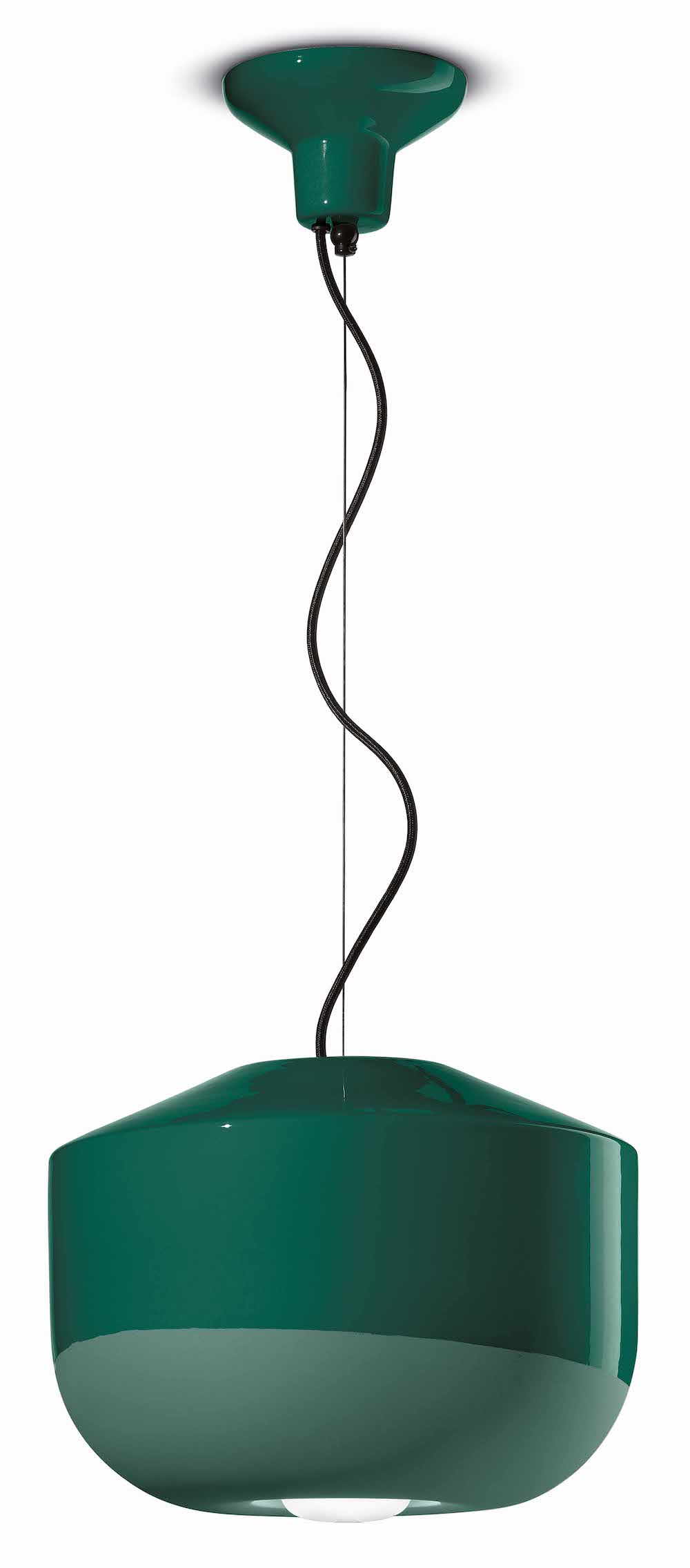 Duża lampa wisząca Retro Bellota L - ciemna zieleń