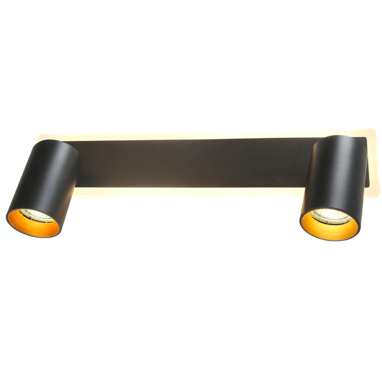 Czarno złota 2-punktowa lampa ze spotami Parma 2 - podświetlana LED CCT