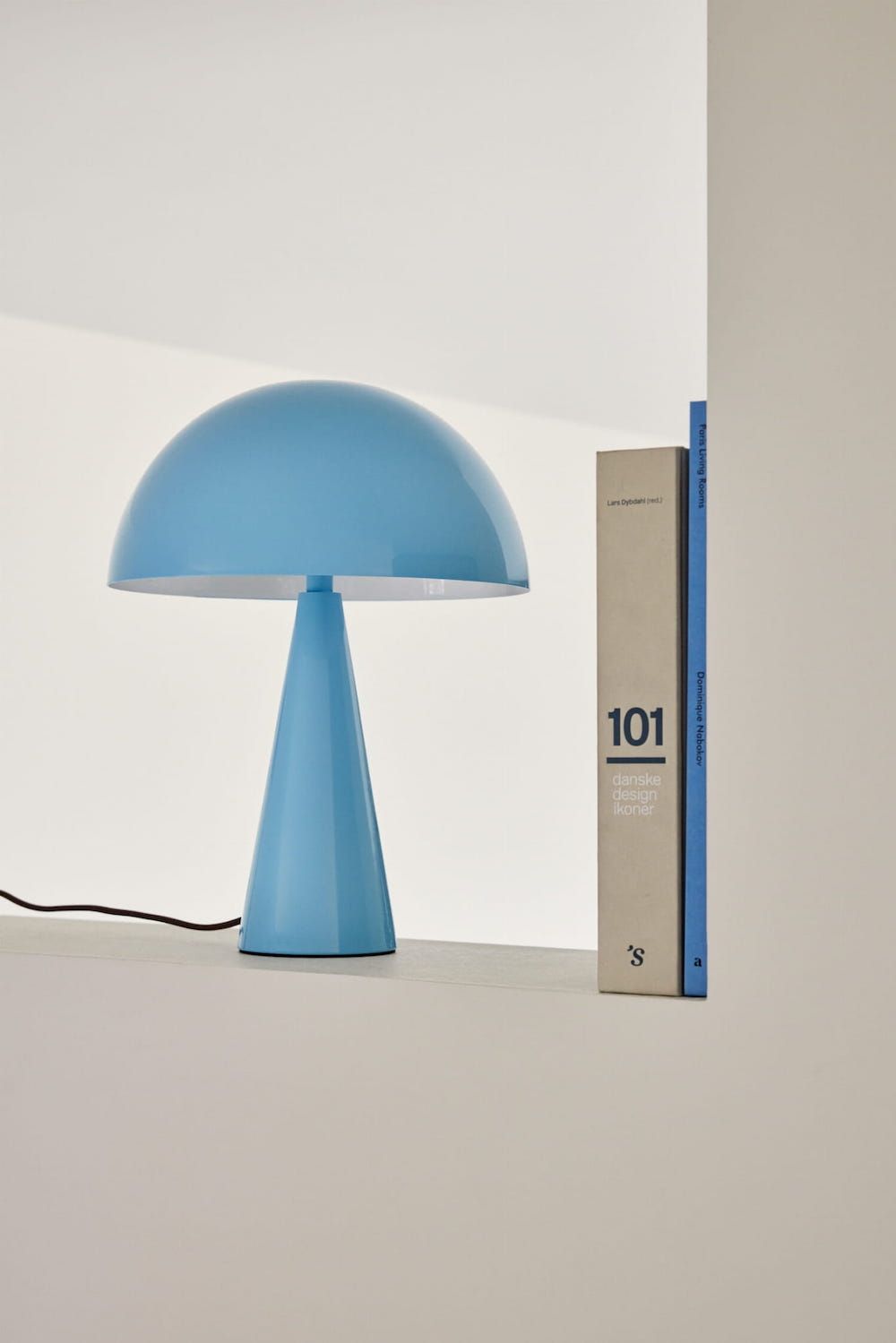 Lampa stołowa grzybek LED, niebieska nowoczesna