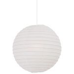 Lampa kula - papierowy okrągły klosz biały