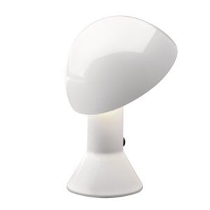 Biała lampa stołowa Elmetto - nowoczesna