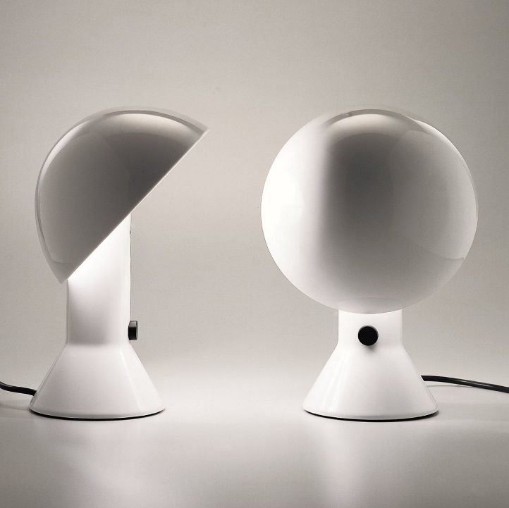 biała lampa stołowa grzybek z wyłącznikiem