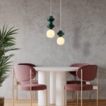 zielona lampa wisząca nad stół Colorella 2 - ceramika