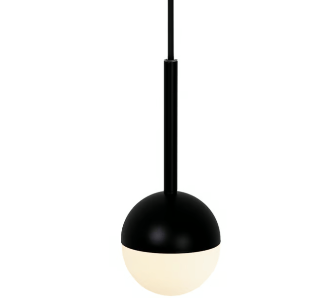 Lampa wisząca Contina - biało czarna kula