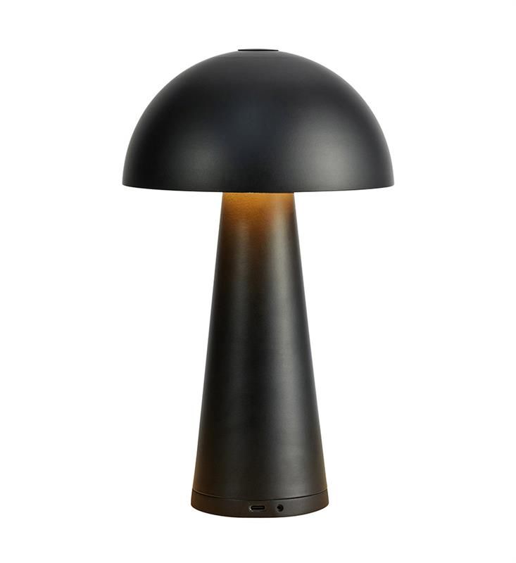 Czarna lampa mobilna Fungi - IP44 - na taras