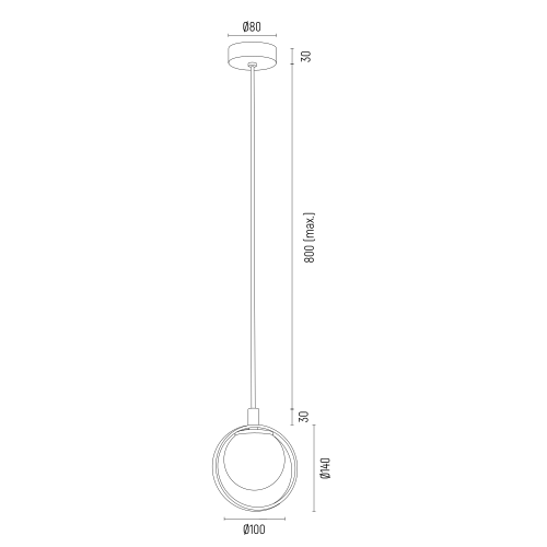 Lampa wisząca Saturnia - zielona obręcz - 1