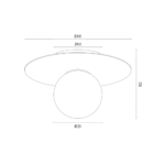Okrągły kinkiet retro Piava - brąz, szkło - 2