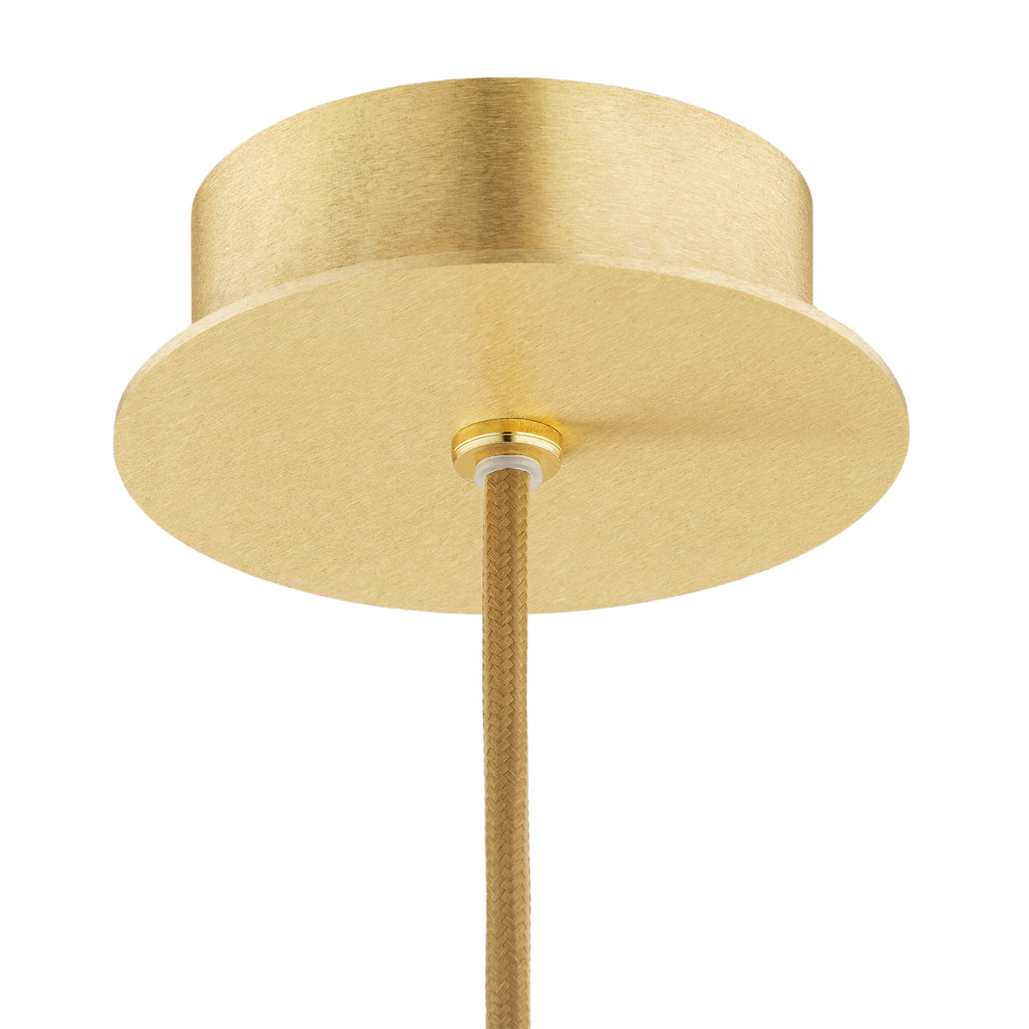 Mała lampa wisząca Almiros - szklana, złota - 1