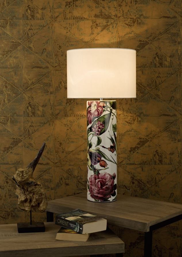 lampa stołowa kwiatowy wzór