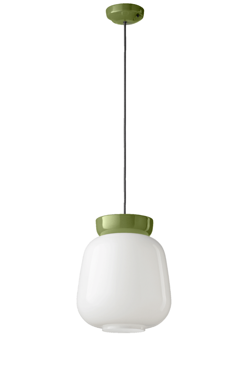 Zielona lampa wisząca Corcovado C2742 - mleczny klosz