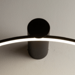 Kinkiet ring LED Circolo 3000K - czarny podświetlany pierścień - 1