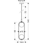 Designerska lampa wisząca 2-punktowa Cordel - 1